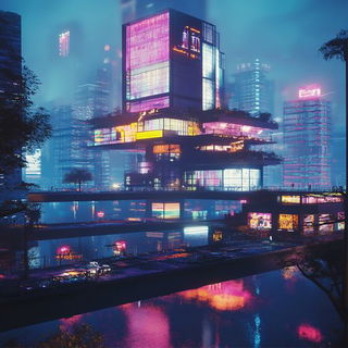 Carnivectra style, Midjourney V6.1: megacity with futuristic bioarchitecture