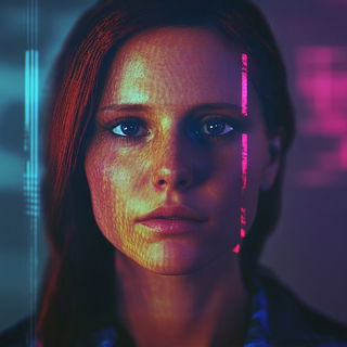 Carnivectra style, Midjourney V6.1: photographic portrait of female protagonist