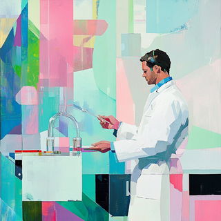 Chromamarl style, Midjourney V6.1: editorial illustration for popular scientific magazine cover