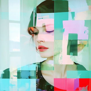 Chromamarl style, Midjourney V6.1: photographic portrait of female protagonist