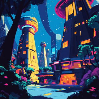 Scenocrypt style, Midjourney V6.1: megacity with futuristic bioarchitecture