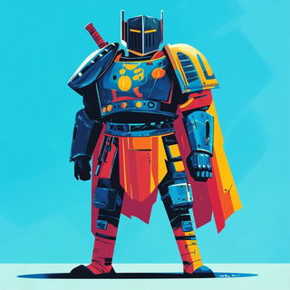 Scenocrypt style, Midjourney V6.1: concept art character design of retropunk steam knight