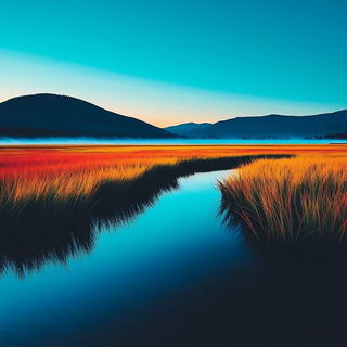Scenocrypt style, Midjourney V6.1: realistic landscape photograph of quiet dawn
