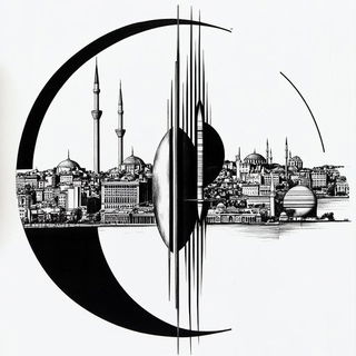 Inkstitch style, Midjourney V6.1: bold minimalist logo design for Istanbul city municipal services