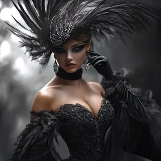 Tenebralign style, Midjourney V6.1: haute-couture fashion outfit