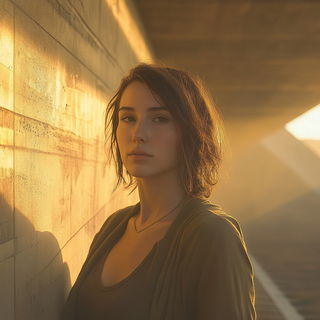 Mural Cipher style, Midjourney V6.1: photographic portrait of female protagonist