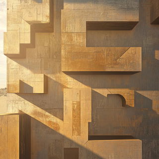 Mural Cipher style, Midjourney V6.1: typographic composition with large letters