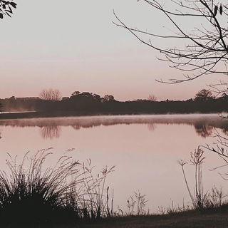 Orangewick Tapestry style, Midjourney V6.1: realistic landscape photograph of quiet dawn