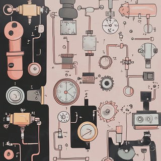 Orangewick Tapestry style, Midjourney V6.1: technical infrastructure blueprint schematics