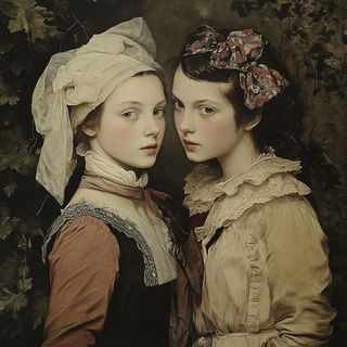Cinderpanelism style, Midjourney V6.1: classical 18th-century oil painting