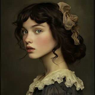 Cinderpanelism style, Midjourney V6.1: photographic portrait of female protagonist
