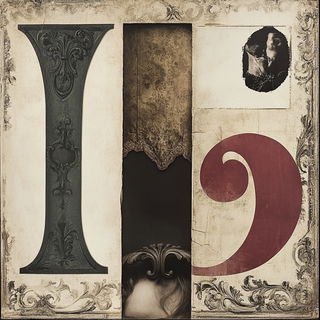 Cinderpanelism style, Midjourney V6.1: typographic composition with large letters