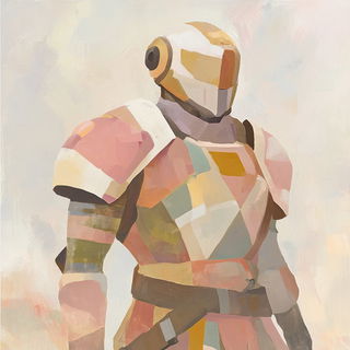 Canopystell style, Midjourney V6.1: concept art character design of retropunk steam knight