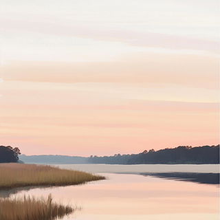 Canopystell style, Midjourney V6.1: realistic landscape photograph of quiet dawn