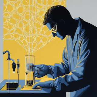 Fungiflux style, Midjourney V6.1: editorial illustration for popular scientific magazine cover