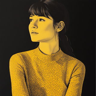 Fungiflux style, Midjourney V6.1: photographic portrait of female protagonist