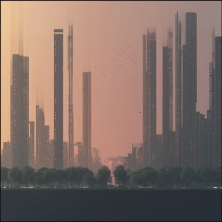 Sunlit Column Parade style, Midjourney V6.1: megacity with futuristic bioarchitecture
