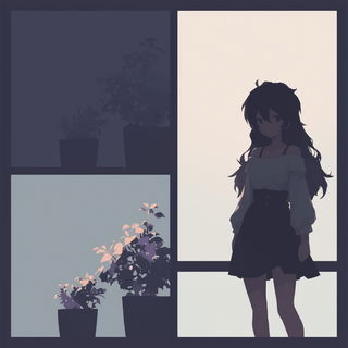 Sunlit Column Parade style, Midjourney V6.1: black-and-white manga comic strip