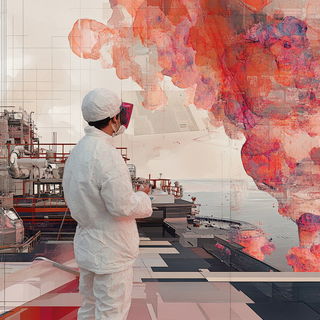 Sumi Overdye style, Midjourney V6.1: editorial illustration for popular scientific magazine cover