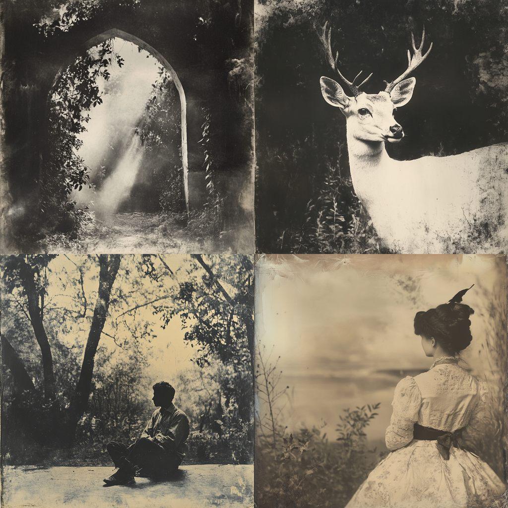 Calotype print style, Midjourney V6.1, render 1 of 4