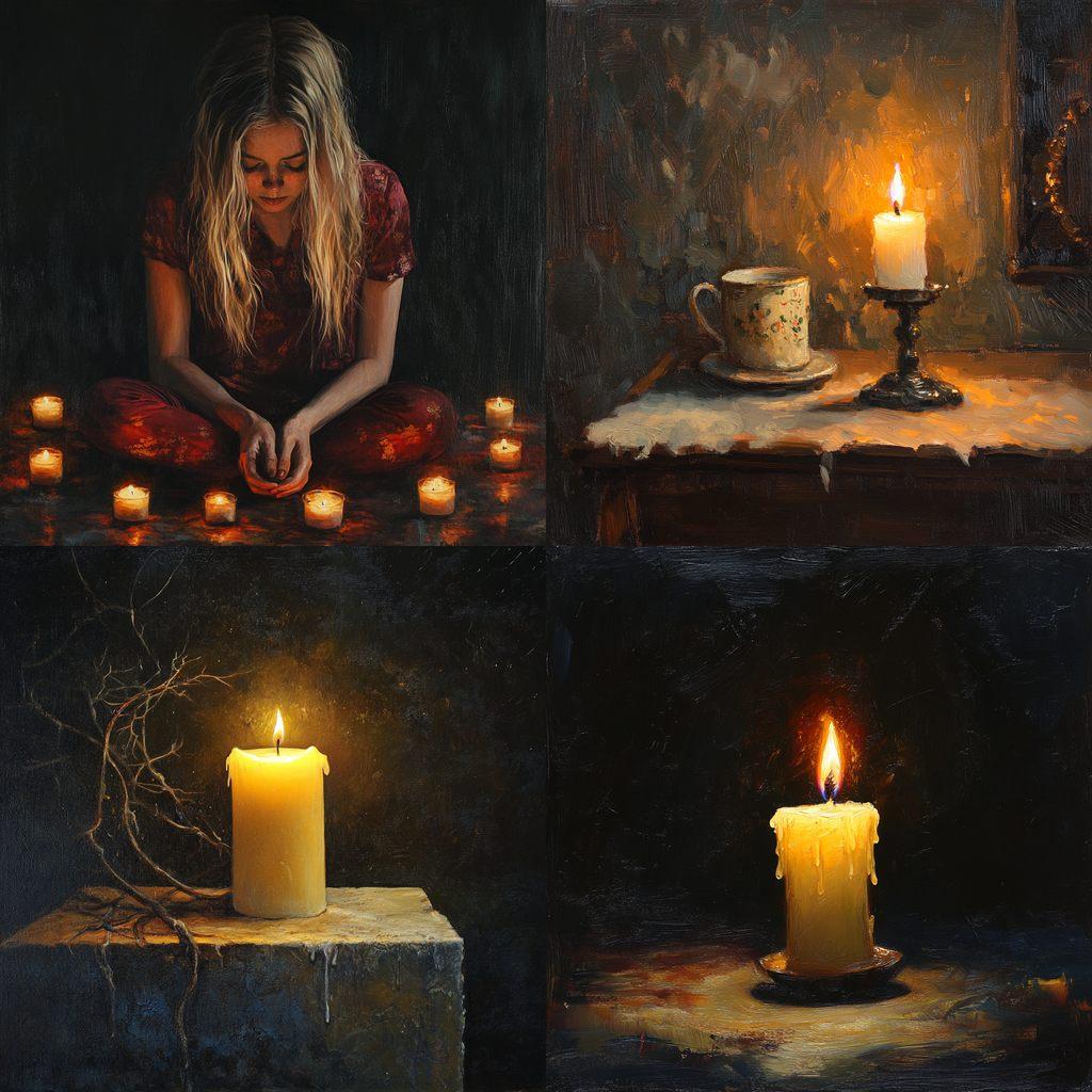 Candlelit style, Midjourney V6.1, render 1 of 4