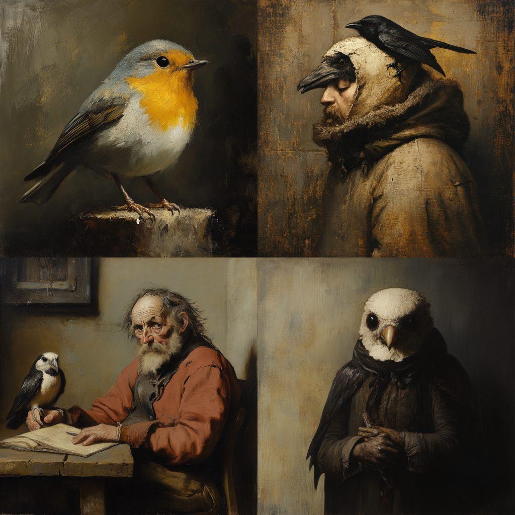 Carel Fabritius style, Midjourney V6.1, render 1 of 4