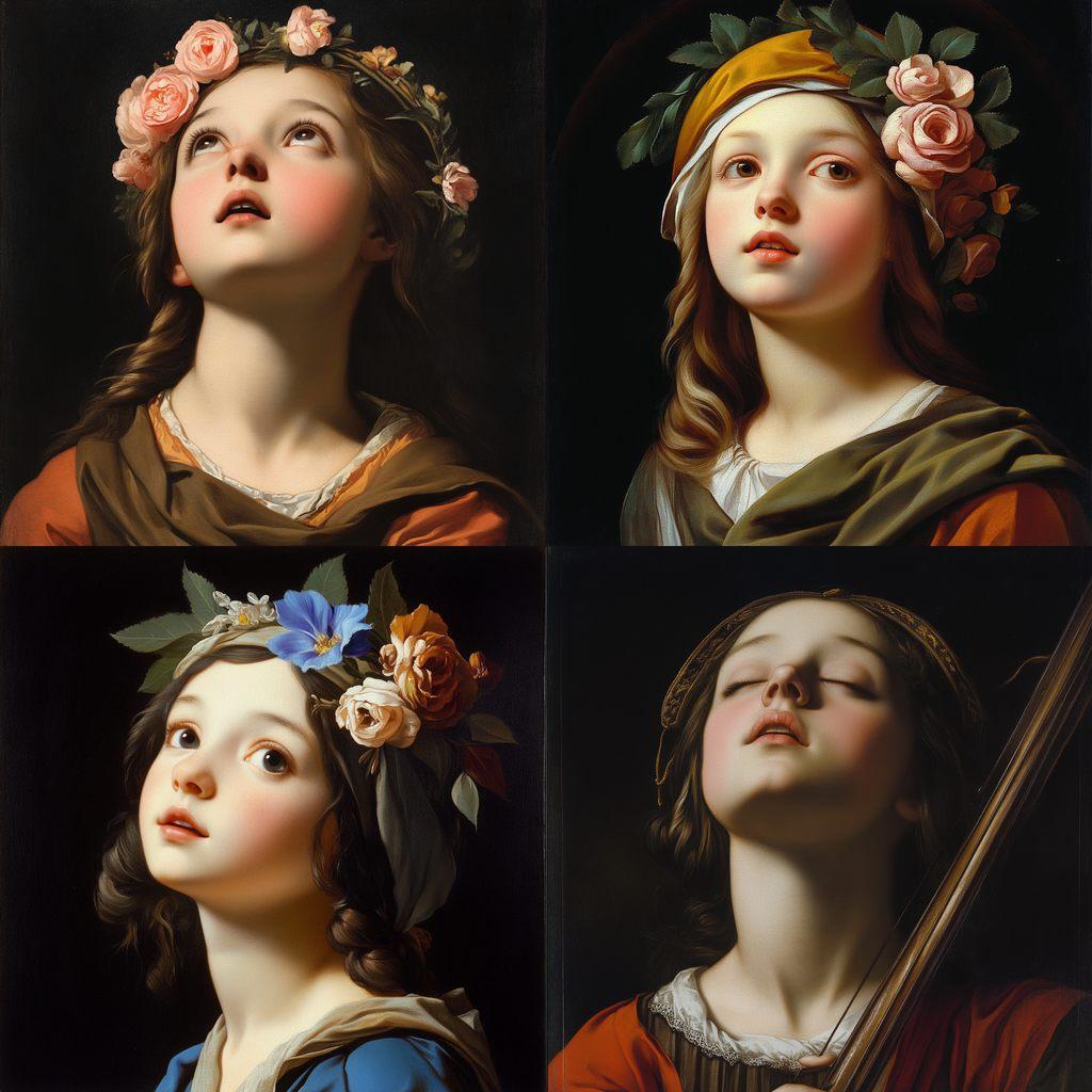 Carlo Dolci style, Midjourney V6.1, render 1 of 4