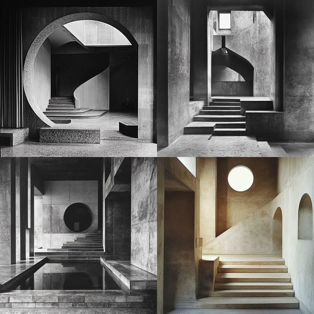 Carlo Scarpa style, Midjourney V6.1, render 1 of 4