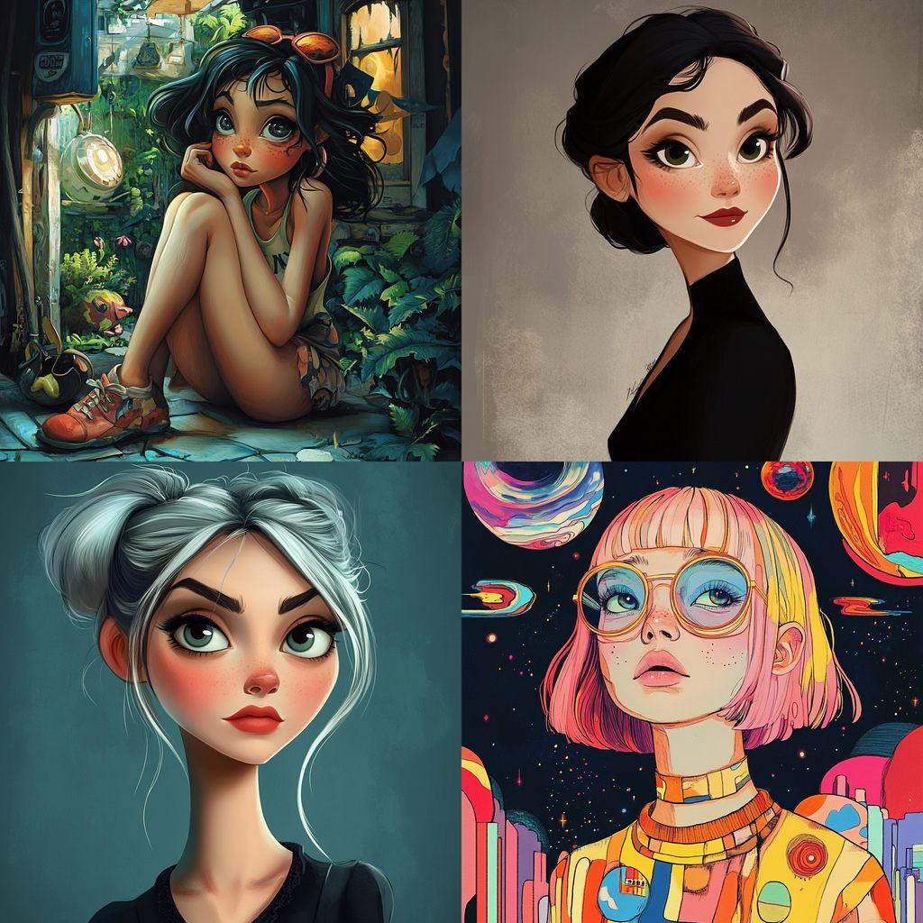 Cartoon style style, Midjourney V6.1, render 1 of 4