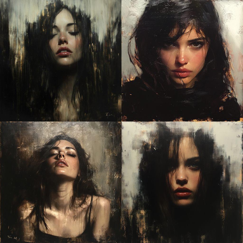 Casey Baugh style, Midjourney V6.1, render 1 of 4
