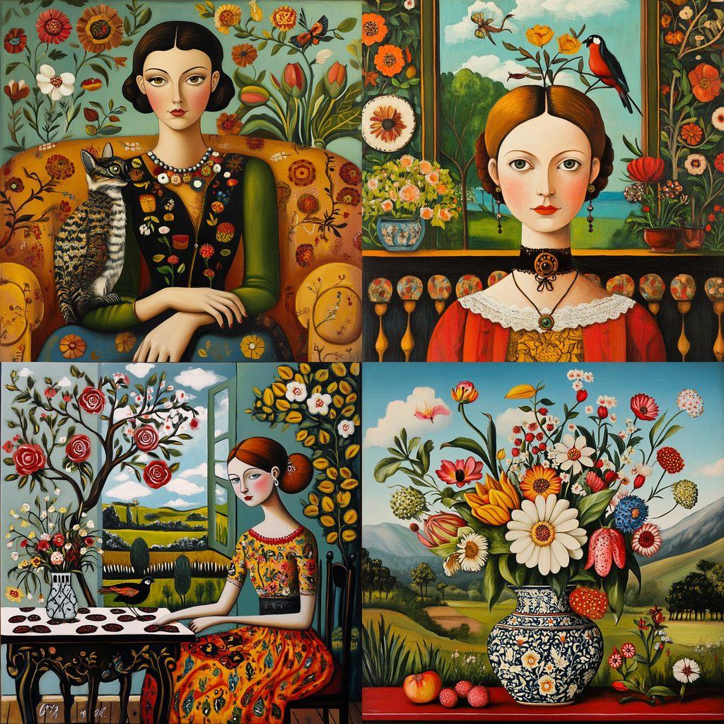 Catherine Nolin style, Midjourney V6.1, render 1 of 4