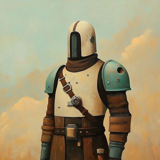 Bluewind Storycut style, Midjourney V6.1: concept art character design of retropunk steam knight