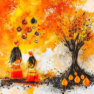 Moonstone Lithographs style, Midjourney V6.1: traditional folk art