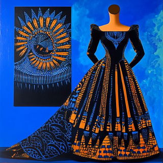 Cinematogravure style, Midjourney V6.1: haute-couture fashion outfit