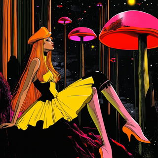Prismcut style, Midjourney V6.1: retro fairy-tale illustration