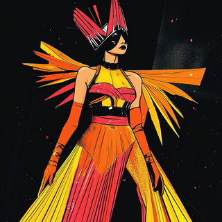 Prismcut style, Midjourney V6.1: haute-couture fashion outfit