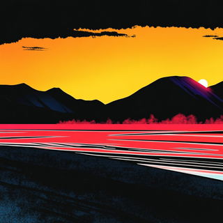 Prismcut style, Midjourney V6.1: realistic landscape photograph of quiet dawn