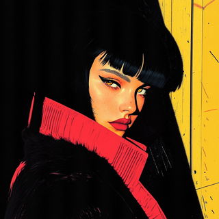 Prismcut style, Midjourney V6.1: photographic portrait of female protagonist
