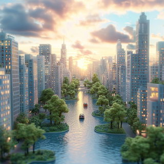 Clockwork Sunpath style, Midjourney V6.1: megacity with futuristic bioarchitecture