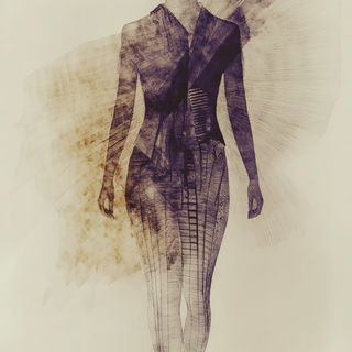 Migrant Chromaballet style, Midjourney V6.1: haute-couture fashion outfit