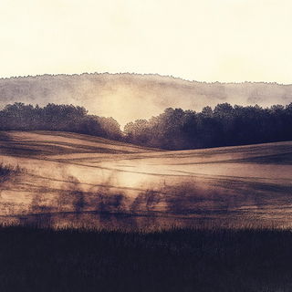 Migrant Chromaballet style, Midjourney V6.1: realistic landscape photograph of quiet dawn