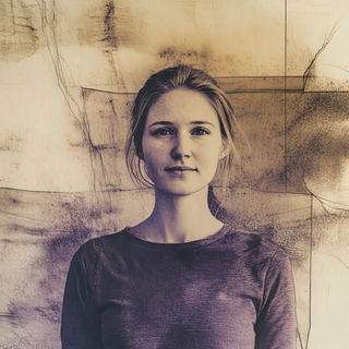 Migrant Chromaballet style, Midjourney V6.1: photographic portrait of female protagonist
