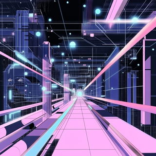 Liminaland style, Midjourney V6.1: technical infrastructure blueprint schematics