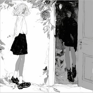 Glassshadow Animodel style, Midjourney V6.1: black-and-white manga comic strip