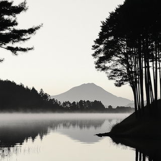 Cloudstone Isobar style, Midjourney V6.1: realistic landscape photograph of quiet dawn