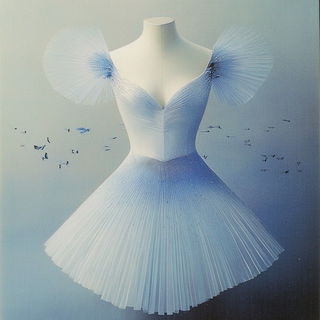 Cloudmortise style, Midjourney V6.1: haute-couture fashion outfit