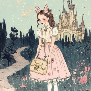 Mythopterica style, Midjourney V6.1: retro fairy-tale illustration