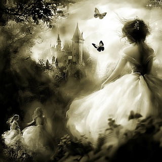 Violet Fluxmarble style, Midjourney V6.1: retro fairy-tale illustration