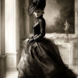 Violet Fluxmarble style, Midjourney V6.1: haute-couture fashion outfit