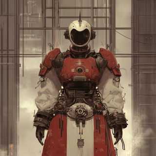 Jadecloud Mythography style, Midjourney V6.1: concept art character design of retropunk steam knight